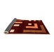 Sideview of Abstract Orange Modern Rug, abs5599org