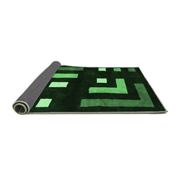 Sideview of Abstract Emerald Green Modern Rug, abs5599emgrn
