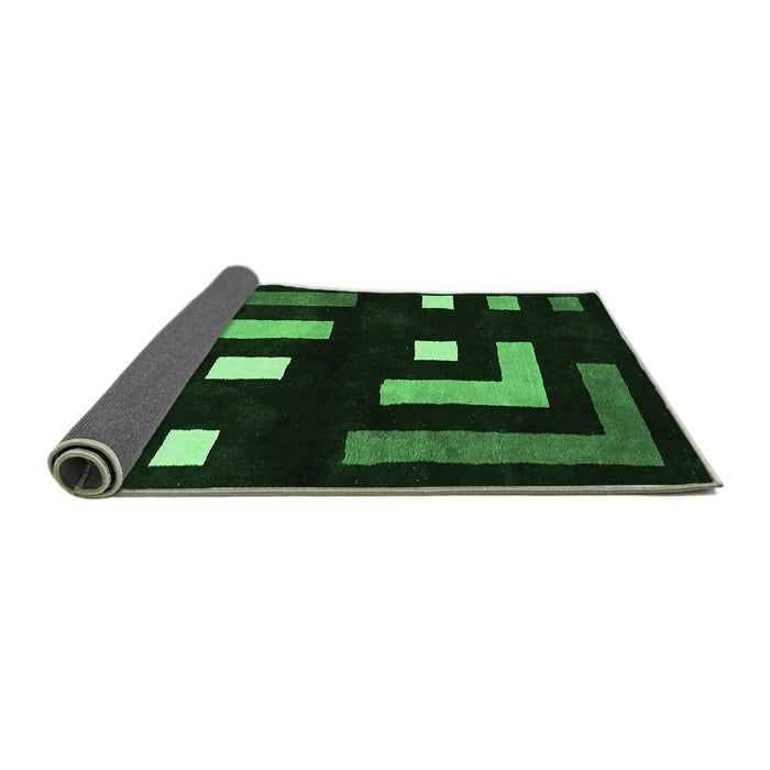 Sideview of Abstract Emerald Green Modern Rug, abs5599emgrn