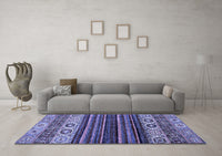 Machine Washable Abstract Blue Modern Rug, wshabs559blu