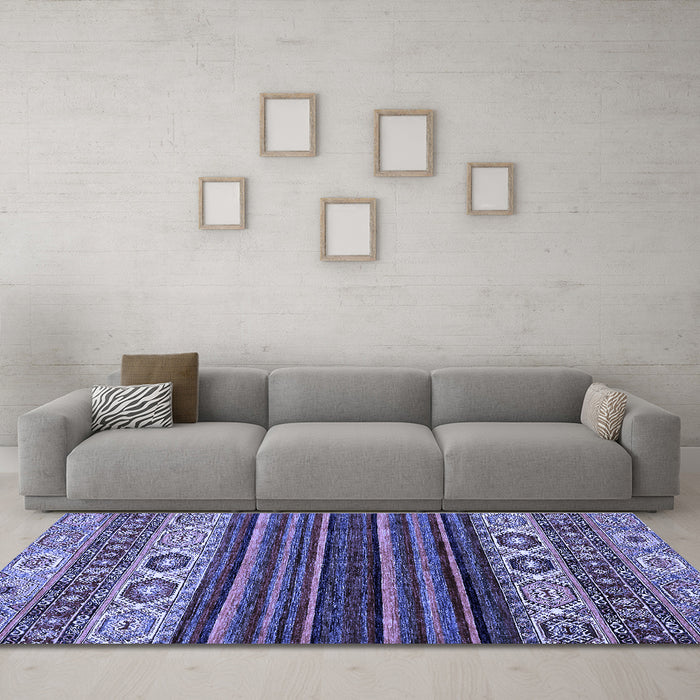 Machine Washable Abstract Blue Modern Rug in a Living Room, wshabs559blu