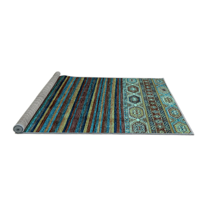 Sideview of Machine Washable Abstract Light Blue Modern Rug, wshabs559lblu