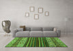 Machine Washable Abstract Green Modern Area Rugs in a Living Room,, wshabs559grn