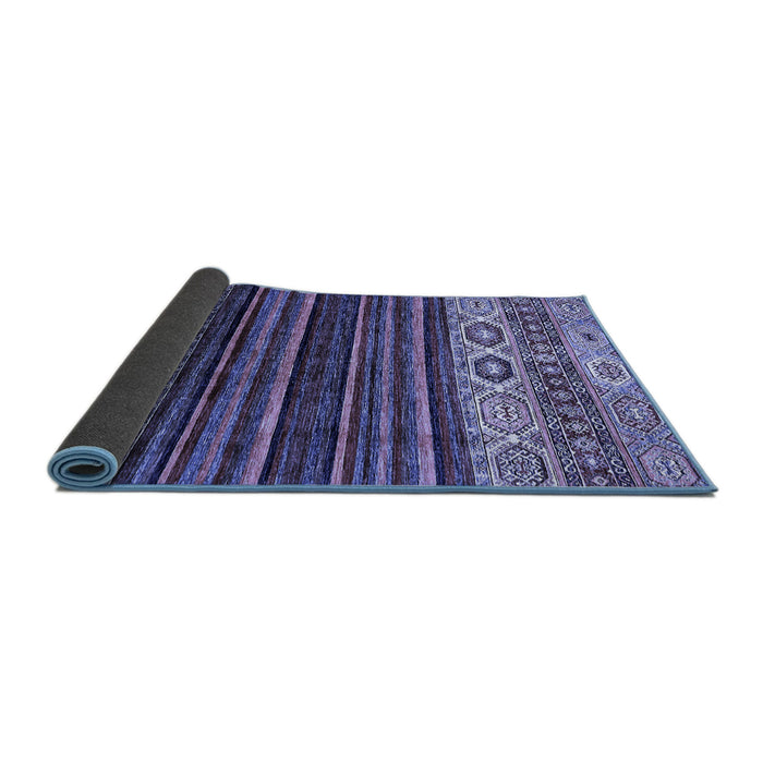 Sideview of Abstract Blue Modern Rug, abs559blu