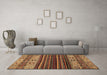 Machine Washable Abstract Brown Modern Rug in a Living Room,, wshabs559brn