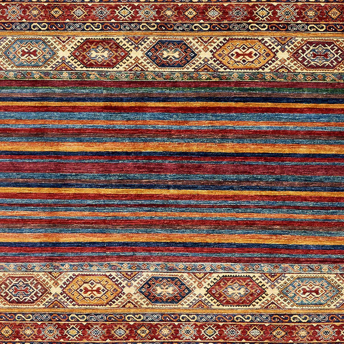 Machine Washable Abstract Saffron Red Rug, wshabs559