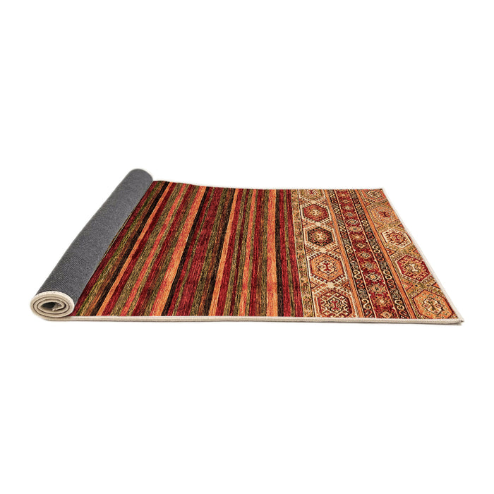 Sideview of Abstract Orange Modern Rug, abs559org