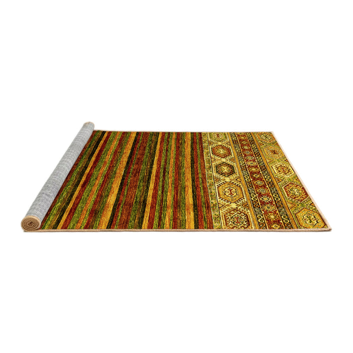 Sideview of Machine Washable Abstract Yellow Modern Rug, wshabs559yw