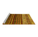 Sideview of Machine Washable Abstract Yellow Modern Rug, wshabs559yw