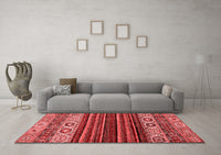 Machine Washable Abstract Red Modern Rug, wshabs559red