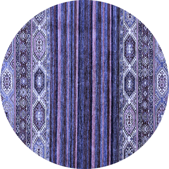 Round Abstract Blue Modern Rug, abs559blu