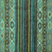 Square Abstract Turquoise Modern Rug, abs559turq