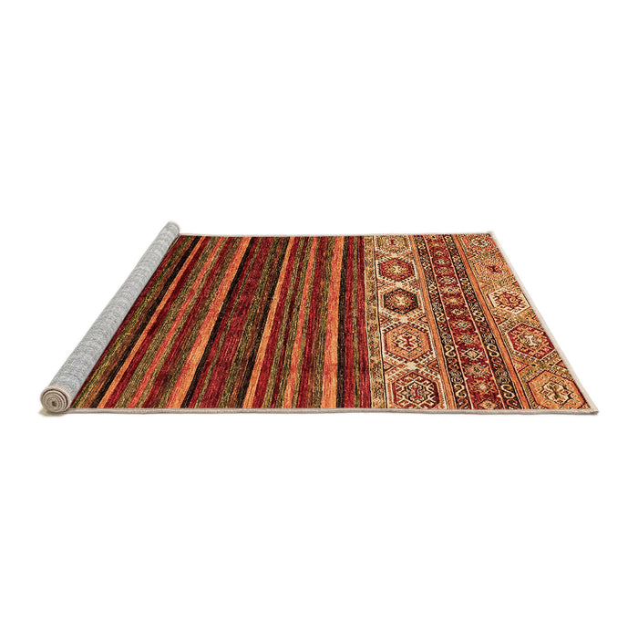 Sideview of Machine Washable Abstract Orange Modern Area Rugs, wshabs559org