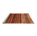 Sideview of Machine Washable Abstract Orange Modern Area Rugs, wshabs559org