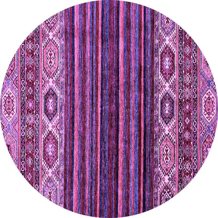 Round Machine Washable Abstract Purple Modern Area Rugs, wshabs559pur