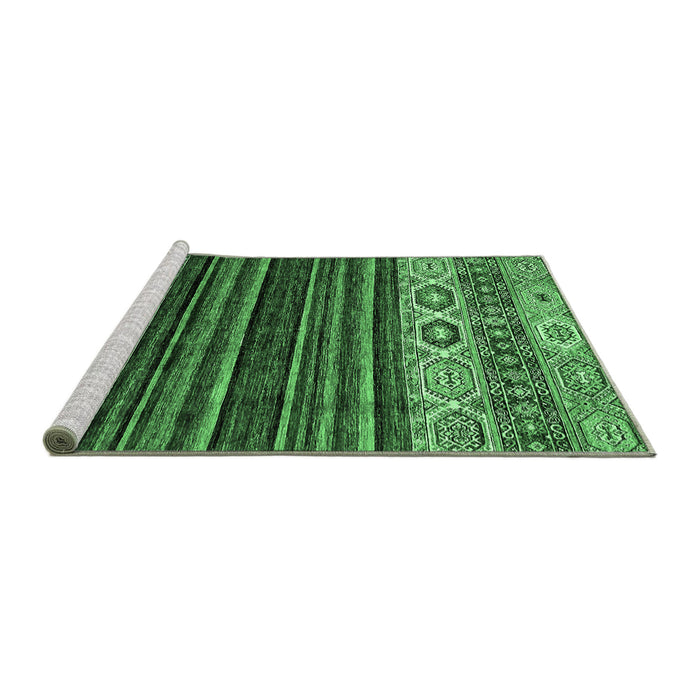 Sideview of Machine Washable Abstract Emerald Green Modern Area Rugs, wshabs559emgrn