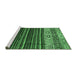 Sideview of Machine Washable Abstract Emerald Green Modern Area Rugs, wshabs559emgrn