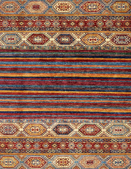 Abstract Saffron Red Modern Rug, abs559