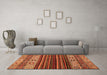 Machine Washable Abstract Orange Modern Area Rugs in a Living Room, wshabs559org