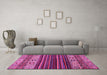 Machine Washable Abstract Pink Modern Rug in a Living Room, wshabs559pnk