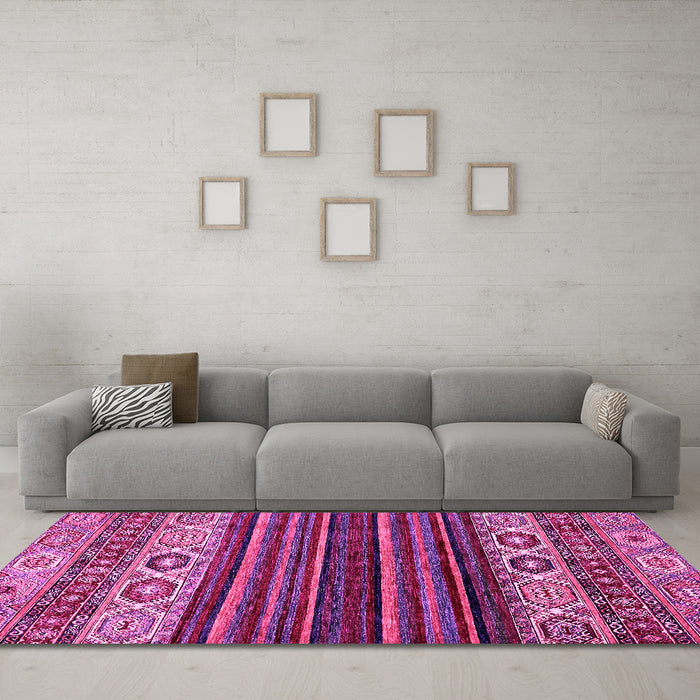 Machine Washable Abstract Pink Modern Rug in a Living Room, wshabs559pnk