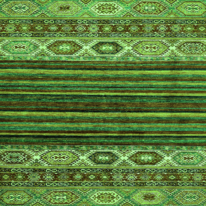 Square Machine Washable Abstract Green Modern Area Rugs, wshabs559grn