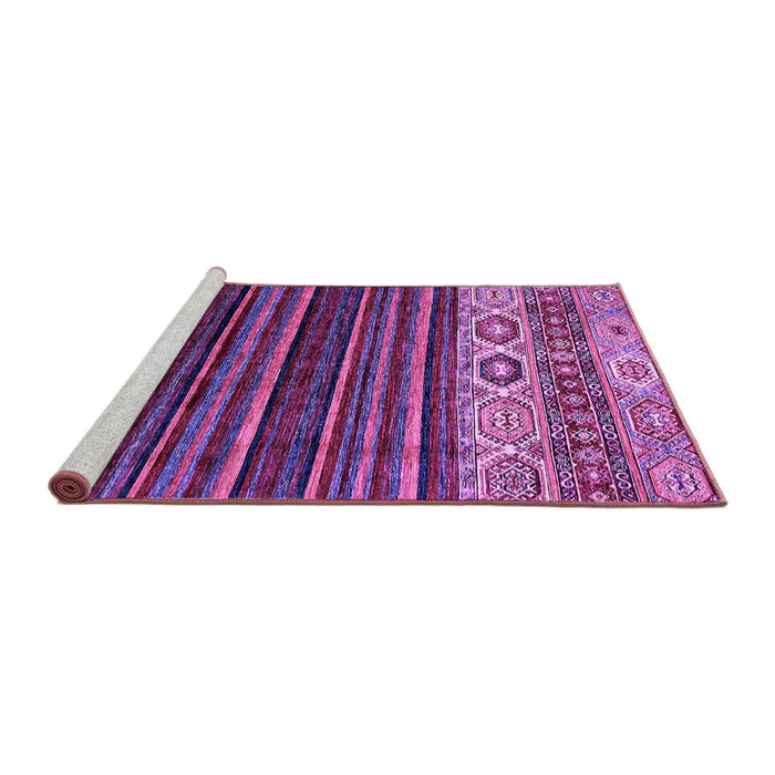 Sideview of Machine Washable Abstract Purple Modern Area Rugs, wshabs559pur