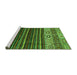 Sideview of Machine Washable Abstract Green Modern Area Rugs, wshabs559grn