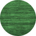 Round Machine Washable Abstract Emerald Green Modern Area Rugs, wshabs55emgrn