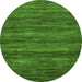 Round Machine Washable Abstract Green Modern Area Rugs, wshabs55grn