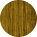 Round Abstract Yellow Modern Rug, abs55yw