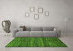 Machine Washable Abstract Green Modern Area Rugs in a Living Room,, wshabs55grn