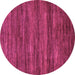 Round Machine Washable Abstract Pink Modern Rug, wshabs55pnk