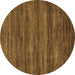 Round Abstract Brown Modern Rug, abs55brn