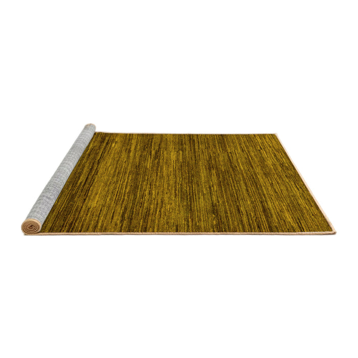 Sideview of Machine Washable Abstract Yellow Modern Rug, wshabs55yw