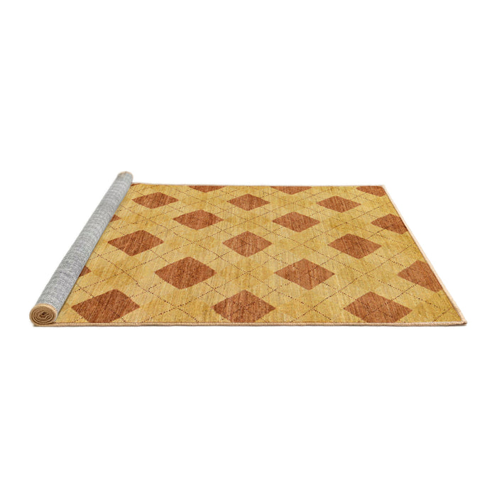 Sideview of Machine Washable Abstract Deep Yellow Rug, wshabs56