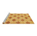 Sideview of Machine Washable Abstract Deep Yellow Rug, wshabs56