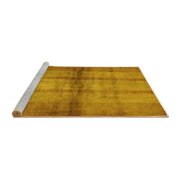 Sideview of Machine Washable Abstract Yellow Modern Rug, wshabs5600yw