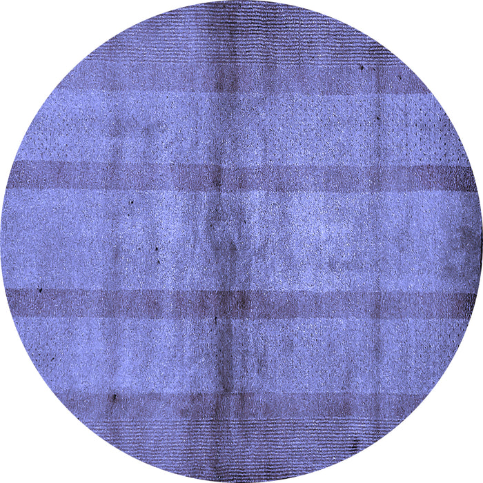 Round Machine Washable Abstract Blue Modern Rug, wshabs5600blu