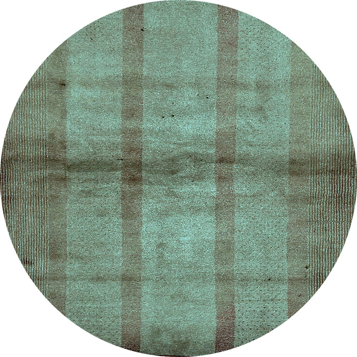 Round Machine Washable Abstract Light Blue Modern Rug, wshabs5600lblu