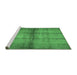 Sideview of Machine Washable Abstract Emerald Green Modern Area Rugs, wshabs5600emgrn