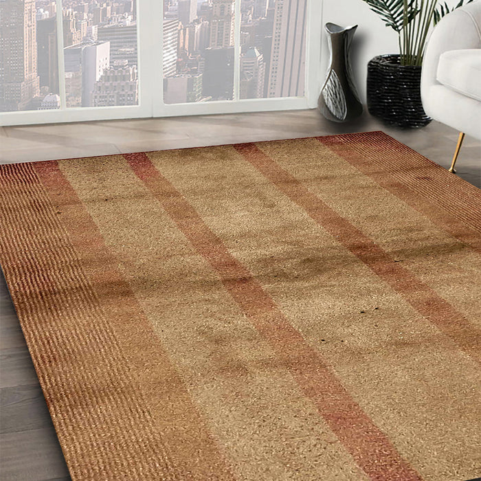 Abstract Orange Modern Rug in Family Room, abs5600