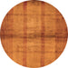 Round Abstract Orange Modern Rug, abs5600org