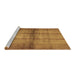 Sideview of Machine Washable Abstract Brown Modern Rug, wshabs5600brn