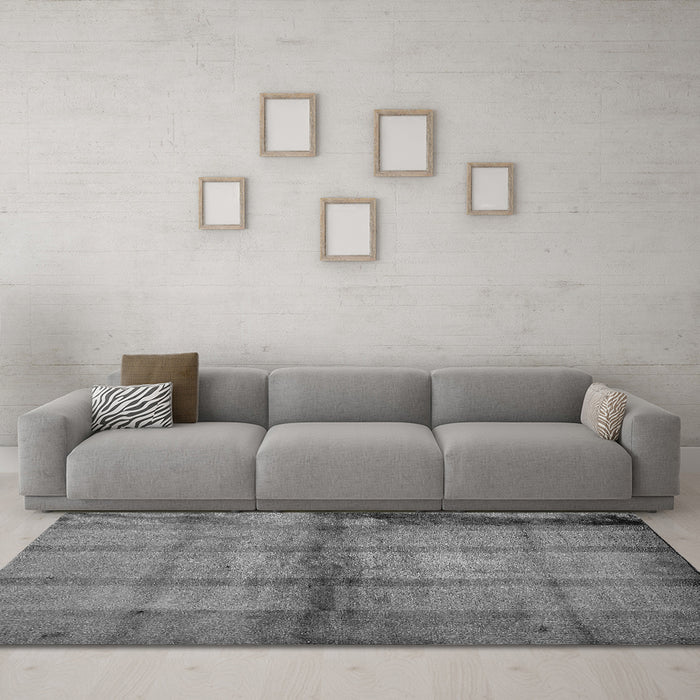 Machine Washable Abstract Gray Modern Rug in a Living Room,, wshabs5600gry