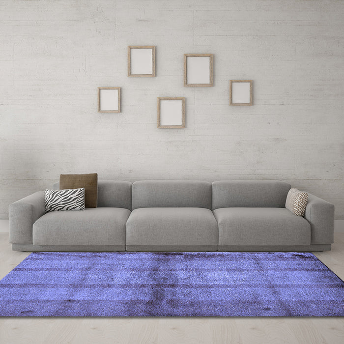 Machine Washable Abstract Blue Modern Rug in a Living Room, wshabs5600blu