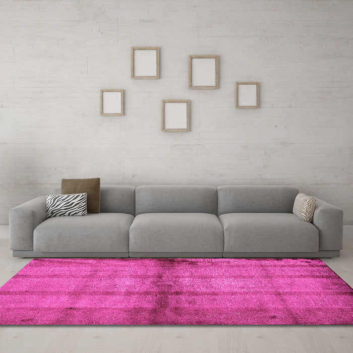 Machine Washable Abstract Pink Modern Rug in a Living Room, wshabs5600pnk