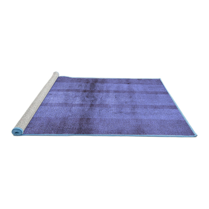 Sideview of Machine Washable Abstract Blue Modern Rug, wshabs5600blu