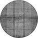 Round Machine Washable Abstract Gray Modern Rug, wshabs5600gry