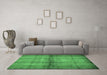 Machine Washable Abstract Emerald Green Modern Area Rugs in a Living Room,, wshabs5600emgrn